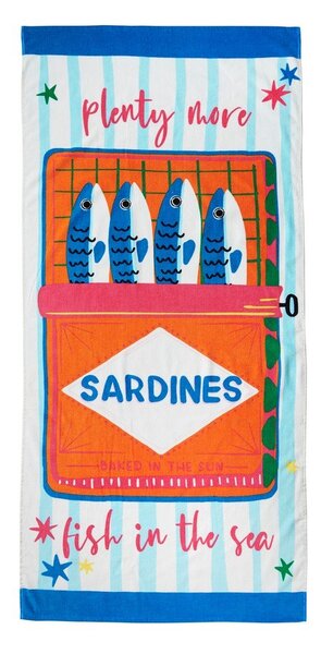 Pamut strandtörölköző 76x160 cm Sardines – Catherine Lansfield