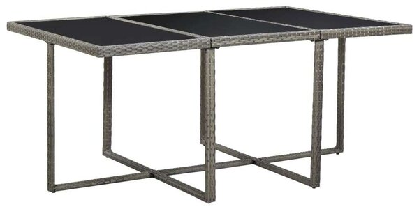 11 részes szürke polyrattan kültéri étkezőszett párnákkal