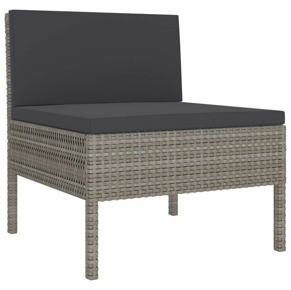 Polyrattan Kerti Bútorszett - 9 részes - Szürke