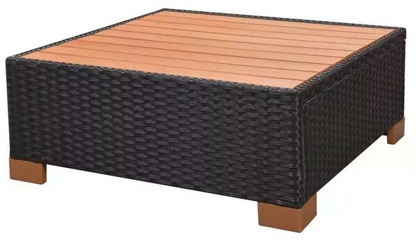 Polyrattan Kerti Bútorszett - 7 részes - Fekete