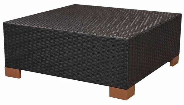 Polyrattan Kerti Bútorszett - 7 részes - Fekete