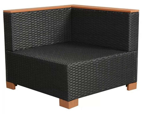 Polyrattan Kerti Bútorszett - 7 részes - Fekete