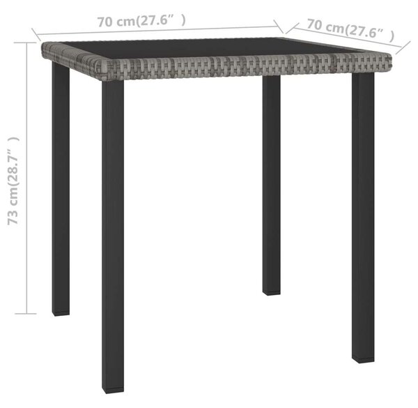 VidaXL - 5 Részes Kerti Étkezőgarnitúra - Polyrattan - Szürke