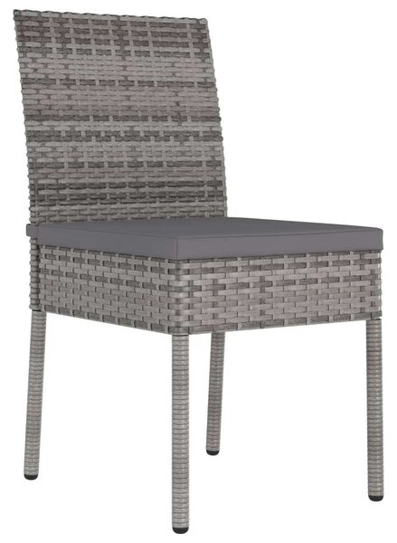 VidaXL - 5 Részes Kerti Étkezőgarnitúra - Polyrattan - Szürke