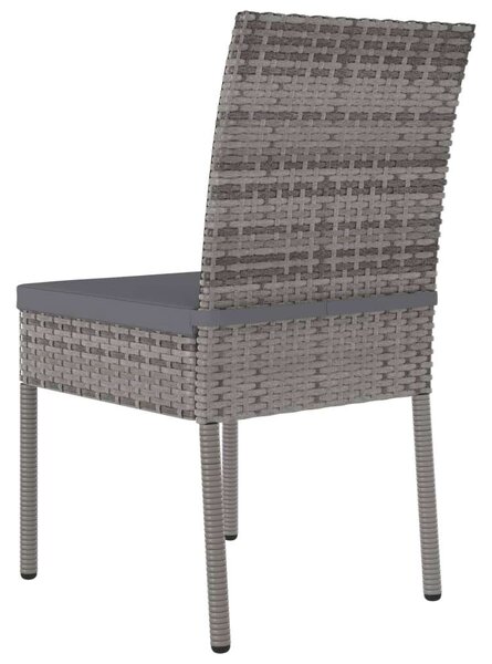 VidaXL - 5 Részes Kerti Étkezőgarnitúra - Polyrattan - Szürke