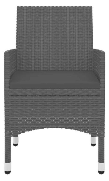VidaXL 5 részes polyrattan és üveg kerti étkezőgarnitúra párnákkal