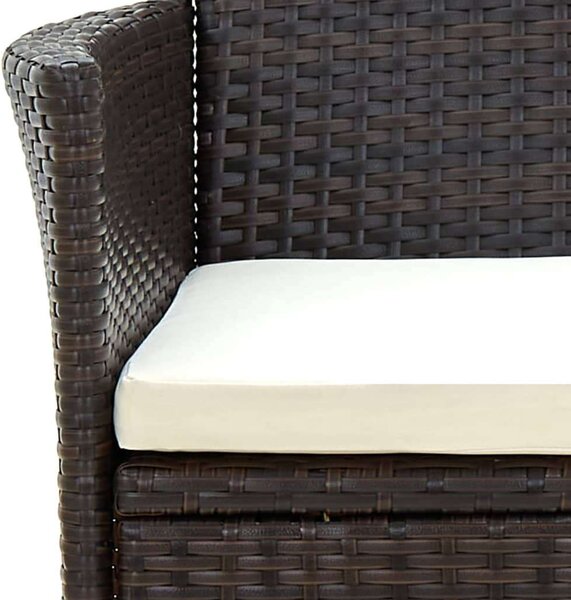 Polyrattan Kültéri Étkezőgarnitúra - 5 részes - Barna