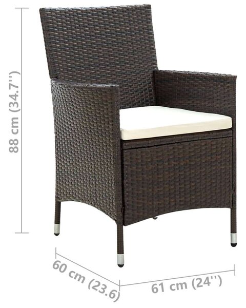 Polyrattan Kültéri Étkezőgarnitúra - 5 részes - Barna