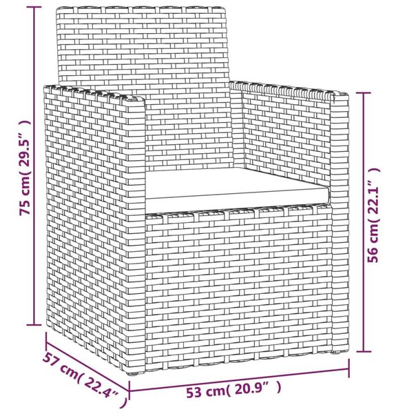 VidaXL Polyrattan Kültéri Ülőgarnitúra - 4 részes - Szürke
