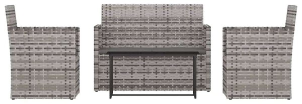 VidaXL Polyrattan Kültéri Ülőgarnitúra - 4 részes - Szürke