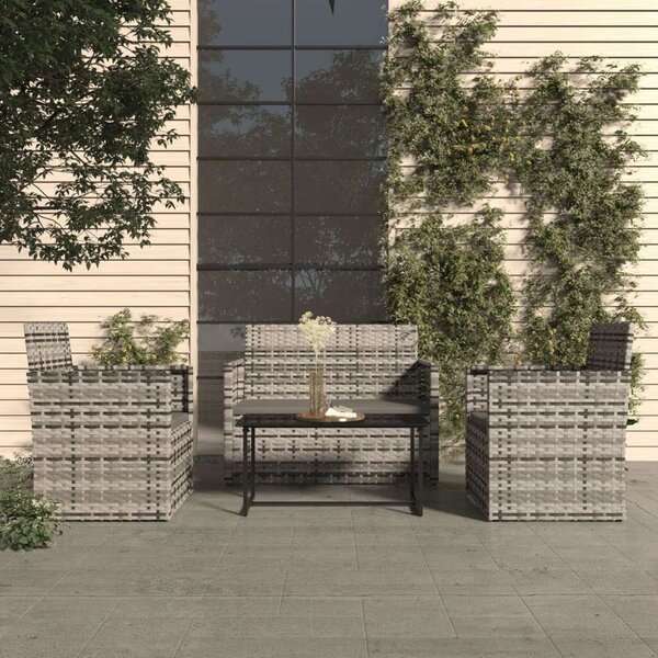 VidaXL Polyrattan Kültéri Ülőgarnitúra - 4 részes - Szürke