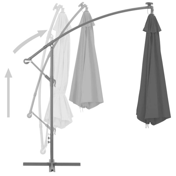 VidaXL Konzolos Napernyő - Fekete - 350 cm