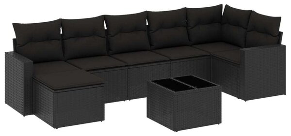 VidaXL Polyrattan Kerti Ülőgarnitúra - 8 részes - Fekete