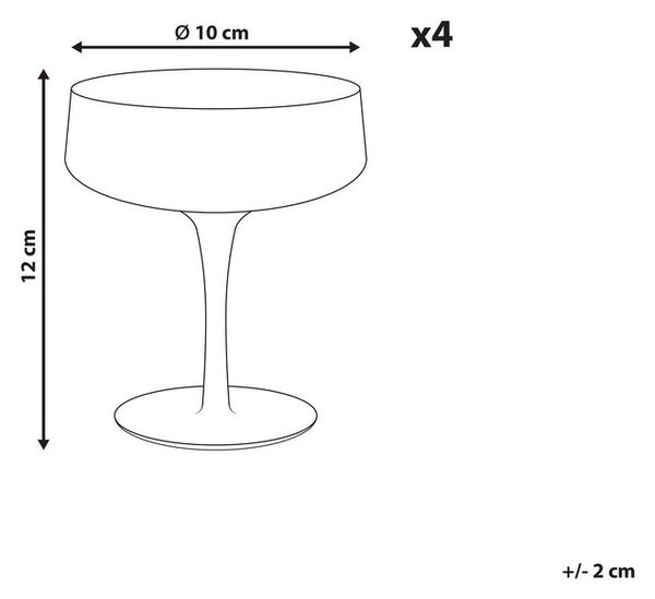 Négydarabos pezsgős kehely szett QUARTZ 170 ml Szürke