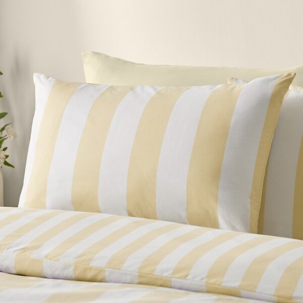 Sárga kétszemélyes háromrészes ágyneműhuzat 200x200 cm Cove Stripe – Catherine Lansfield