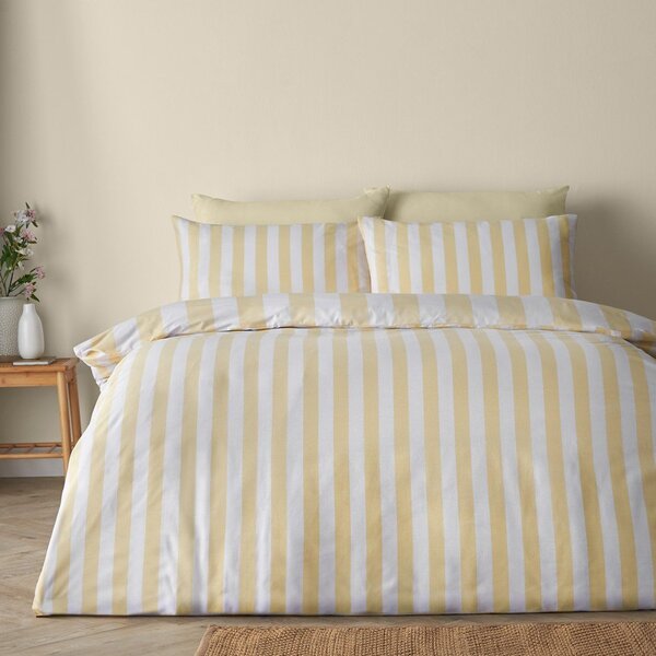Sárga kétszemélyes háromrészes ágyneműhuzat 200x200 cm Cove Stripe – Catherine Lansfield