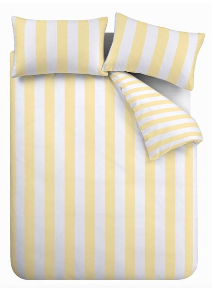 Sárga kétszemélyes háromrészes ágyneműhuzat 200x200 cm Cove Stripe – Catherine Lansfield