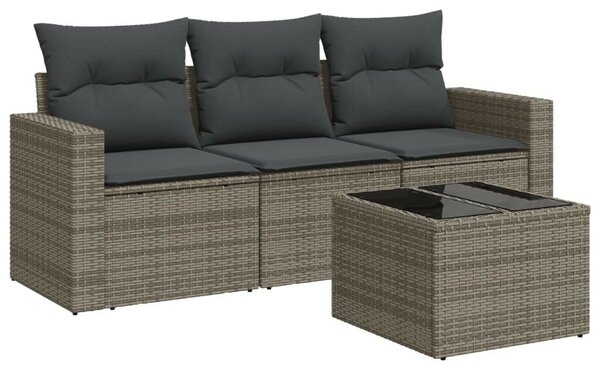 VidaXL Polyrattan Kerti Ülőgarnitúra - 4 részes - Szürke