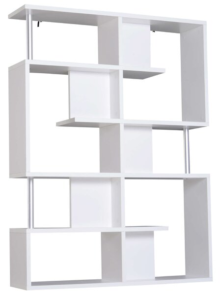 Nappali könyvespolc, fa, 5 szintes. 120 x 28,6 x 160 cm, Alb