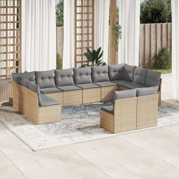 VidaXL Polyrattan Kerti Ülőgarnitúra - 12 részes - Bézs