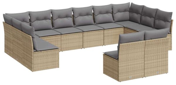 VidaXL Polyrattan Kerti Ülőgarnitúra - 12 részes - Bézs