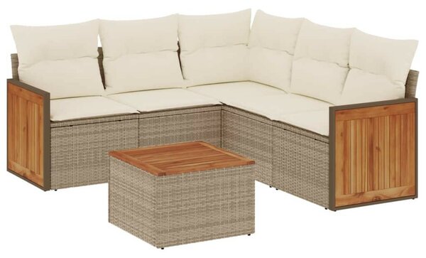VidaXL Polyrattan Kerti Ülőgarnitúra - 6 részes - Bézs