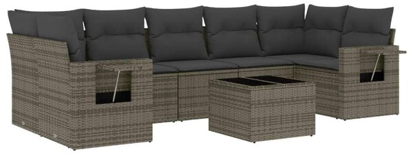 VidaXL Polyrattan Kerti Ülőgarnitúra - 8 részes - Szürke