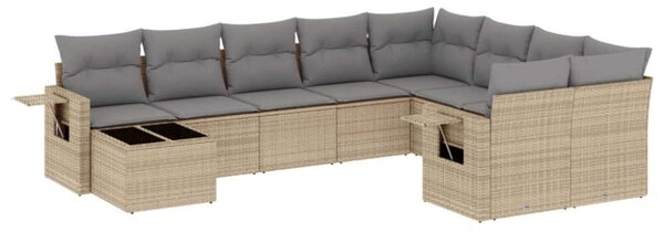 VidaXL Polyrattan Kerti Ülőgarnitúra - 10 részes - Bézs