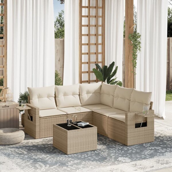 VidaXL Polyrattan Kerti Ülőgarnitúra - 6 részes - Bézs