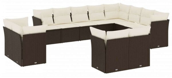 VidaXL Polyrattan Kerti Ülőgarnitúra - Barna - 12 részes
