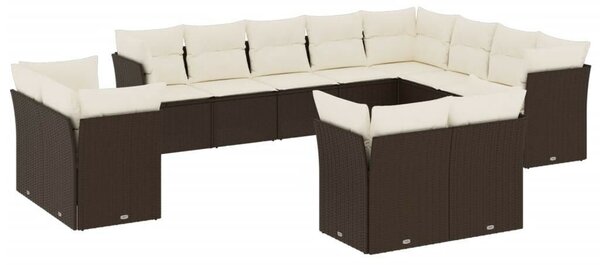 VidaXL Polyrattan Kerti Ülőgarnitúra - Barna - 12 részes
