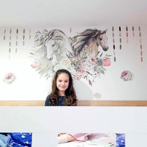 INSPIO - átragasztható textil matrica - Falmatrica tiniknek - Lovak