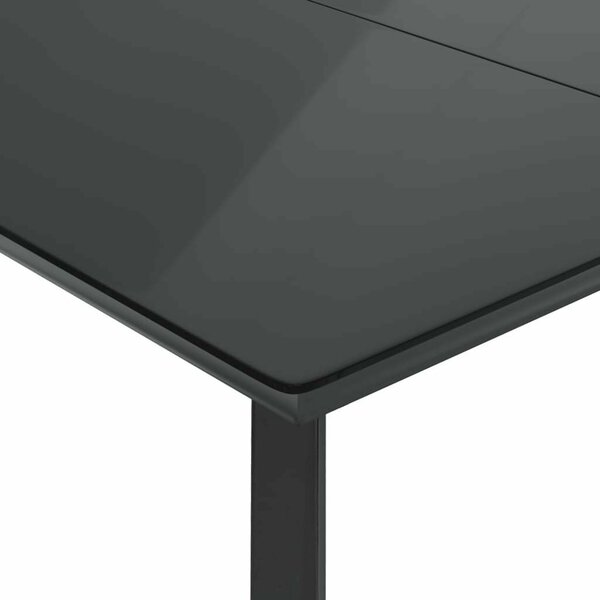 VidaXL Polyrattan Kerti Étkezőgarnitúra - 7 részes - Fekete