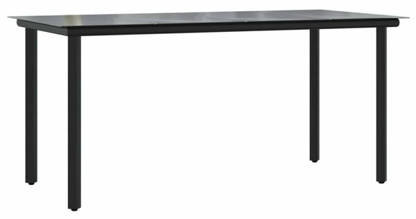 VidaXL Polyrattan Kerti Étkezőgarnitúra - 7 részes - Fekete