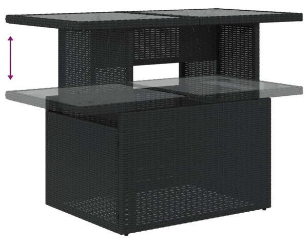 VidaXL Polyrattan Kerti Ülőgarnitúra - 11 részes - Fekete