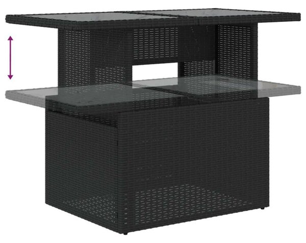 VidaXL Polyrattan Kerti Ülőgarnitúra - 10 részes - Fekete