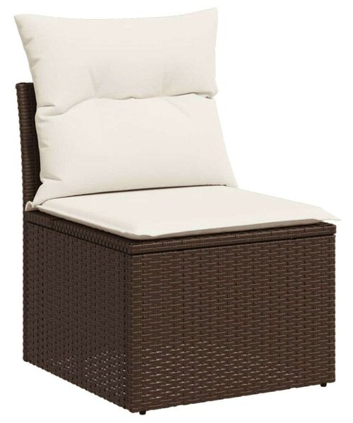 VidaXL 10 részes barna polyrattan kerti ülőgarnitúra párnákkal
