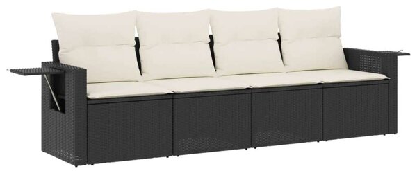 VidaXL Polyrattan Kerti Ülőgarnitúra - 4 részes - Fekete
