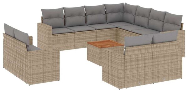 VidaXL Polyrattan Kerti Ülőgarnitúra - 12 részes - Bézs