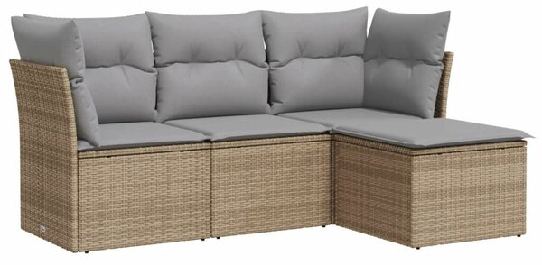 VidaXL Polyrattan Kerti Ülőgarnitúra - 4 részes - Bézs