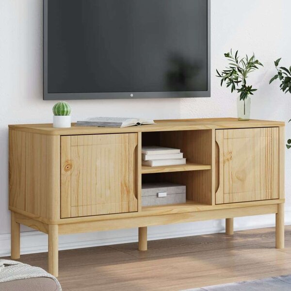 VidaXL FLORO viaszbarna tömör fenyőfa TV-szekrény 114 x 43 x 55 cm