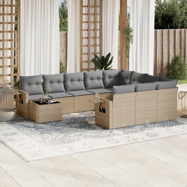 VidaXL Polyrattan Kerti Ülőgarnitúra - 11 részes - Bézs