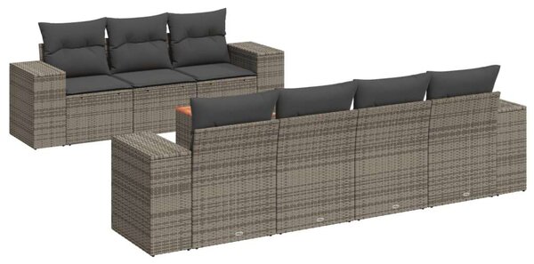 VidaXL Polyrattan Kerti Ülőgarnitúra - 8 Részes - Szürke