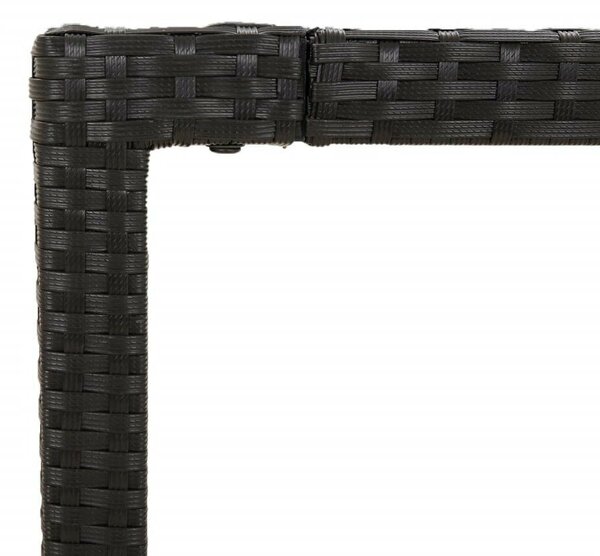 VidaXL 5 részes Kerti Étkezőgarnitúra - Fekete Polyrattan