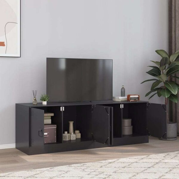 VidaXL Acél TV-szekrény Szett - Fekete - 134x39x44 cm