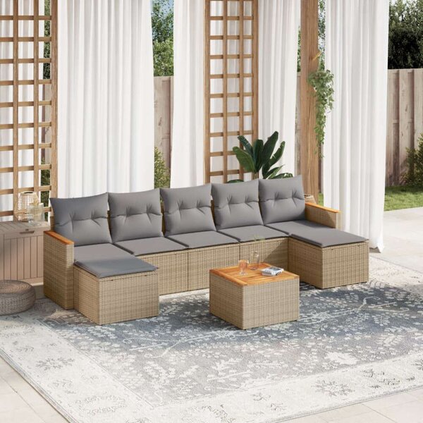 VidaXL Polyrattan Kerti Ülőgarnitúra - 8 részes