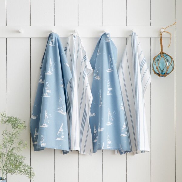 Pamut konyharuha szett 4 db-os 50x70 cm Salcombe Boats – Catherine Lansfield