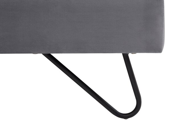 Ágy Bársony LANNION 160 x 200 cm Sötétszürke