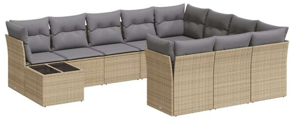 VidaXL Polyrattan Kerti Ülőgarnitúra - 11 részes - Bézs