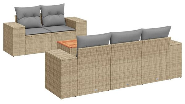 VidaXL Polyrattan Kerti Ülőgarnitúra - 6 részes szett